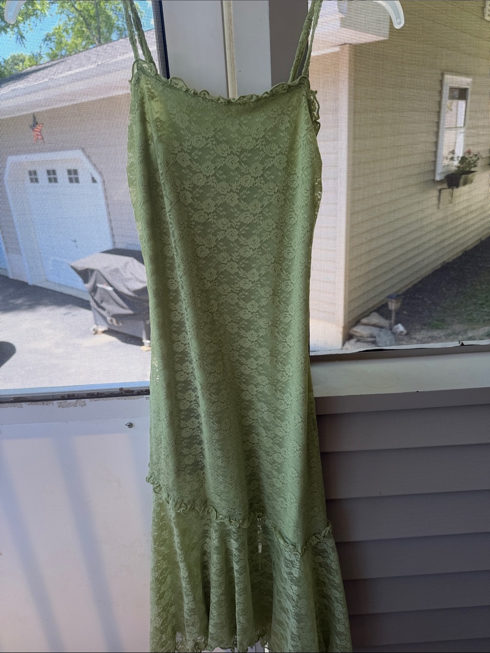 Old Navy Light Green Lace Slip